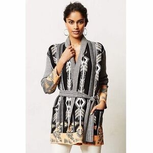 Anthropologie Southwest Cardigan with Orange Accents